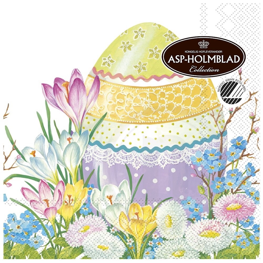 Asp-Holmblad Serviet m. påskeæg 20 stk.