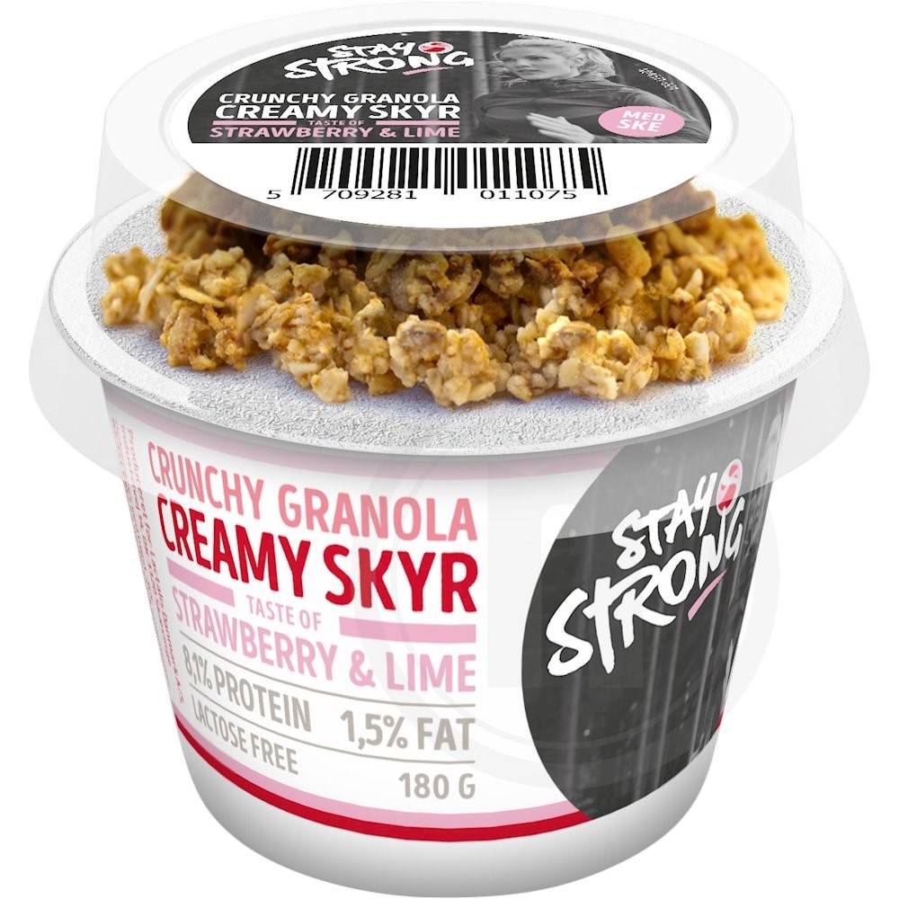 Skyr m. jordbær- og limesmag laktosefri