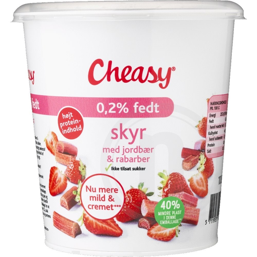 Skyr med jordbær og rabarber