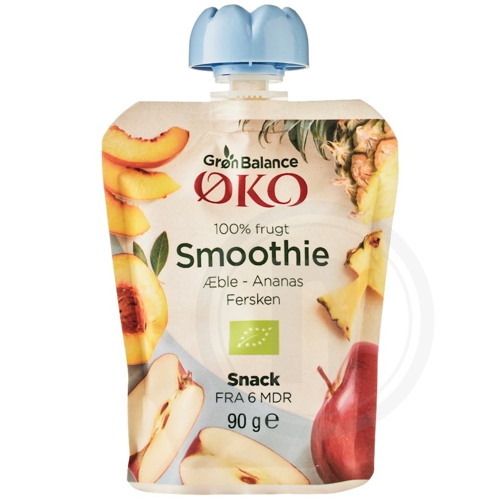 Grøn Balance Smoothie Æble, Ananas & Fersken Øko 6+ Mdr.
