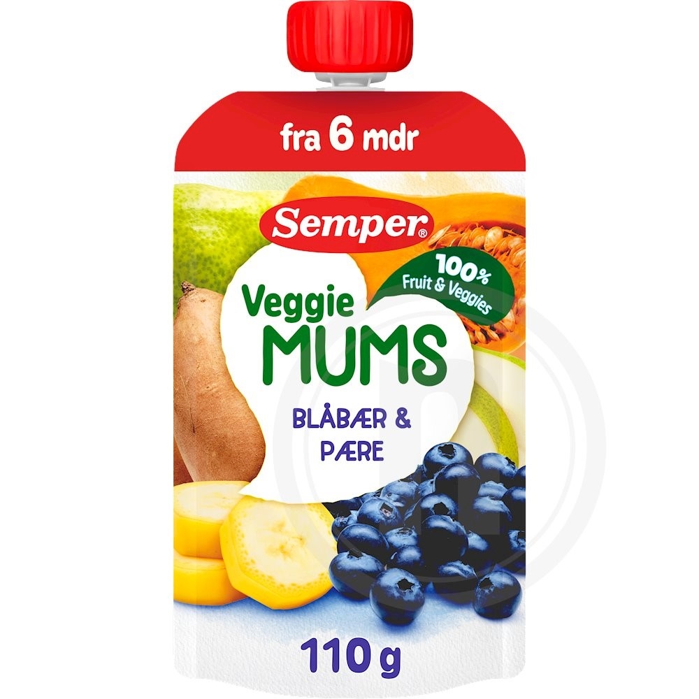 Semper Fruktmums Smoothie Blåbær & Pære