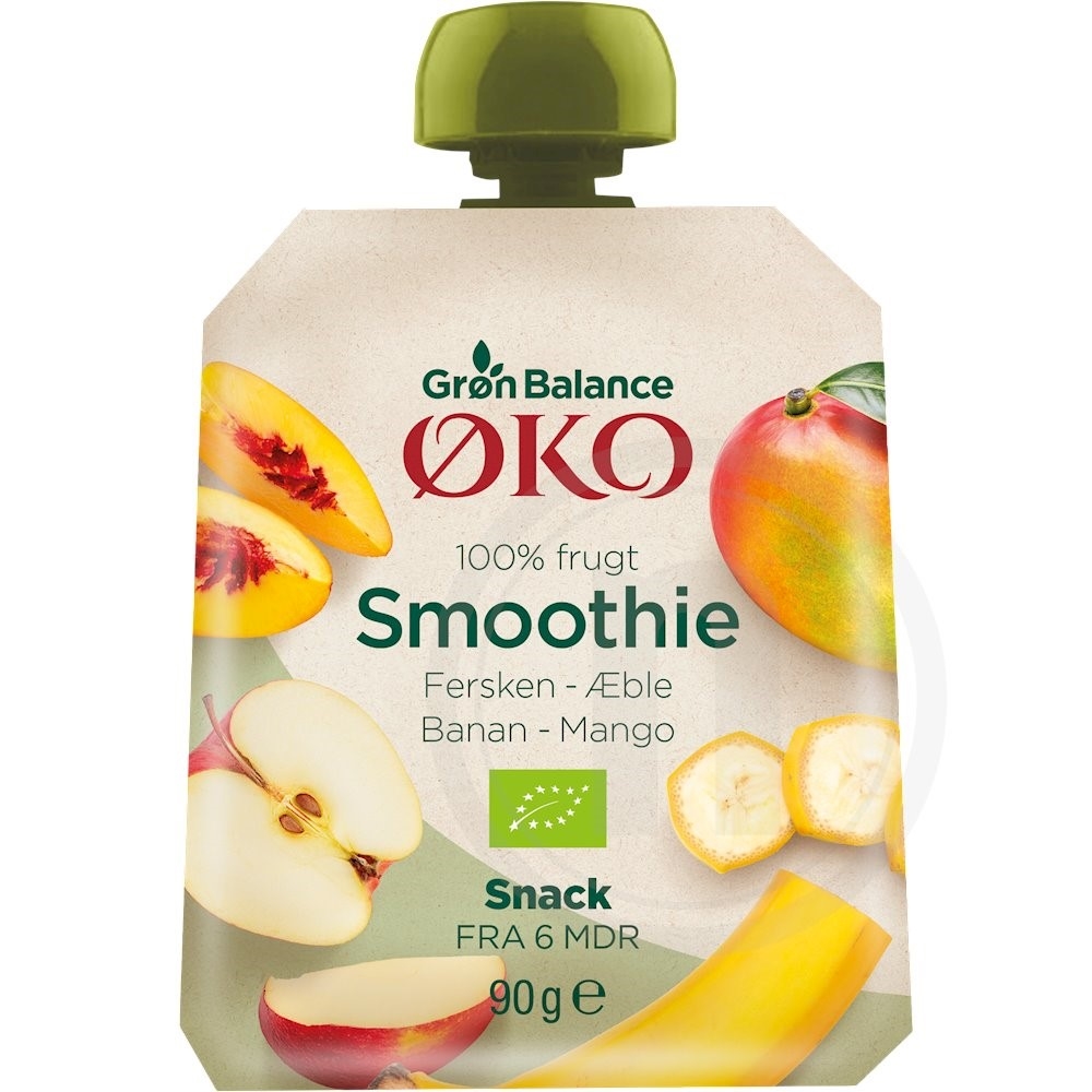 Smoothie m. fersken/mango øko.