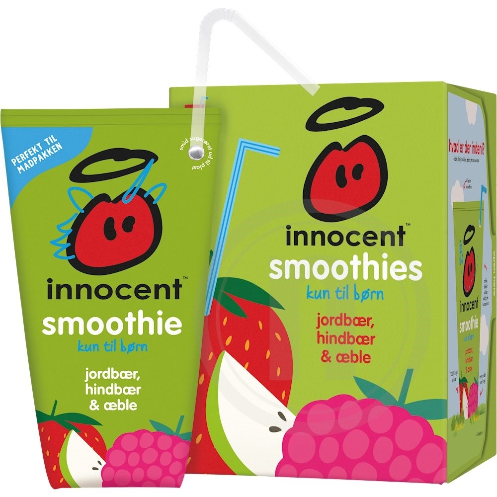 Smoothie m. jordbær og hindbær