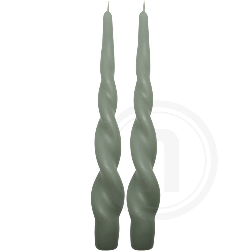 Diana Lys Snoede Stearinlys Antikgrøn