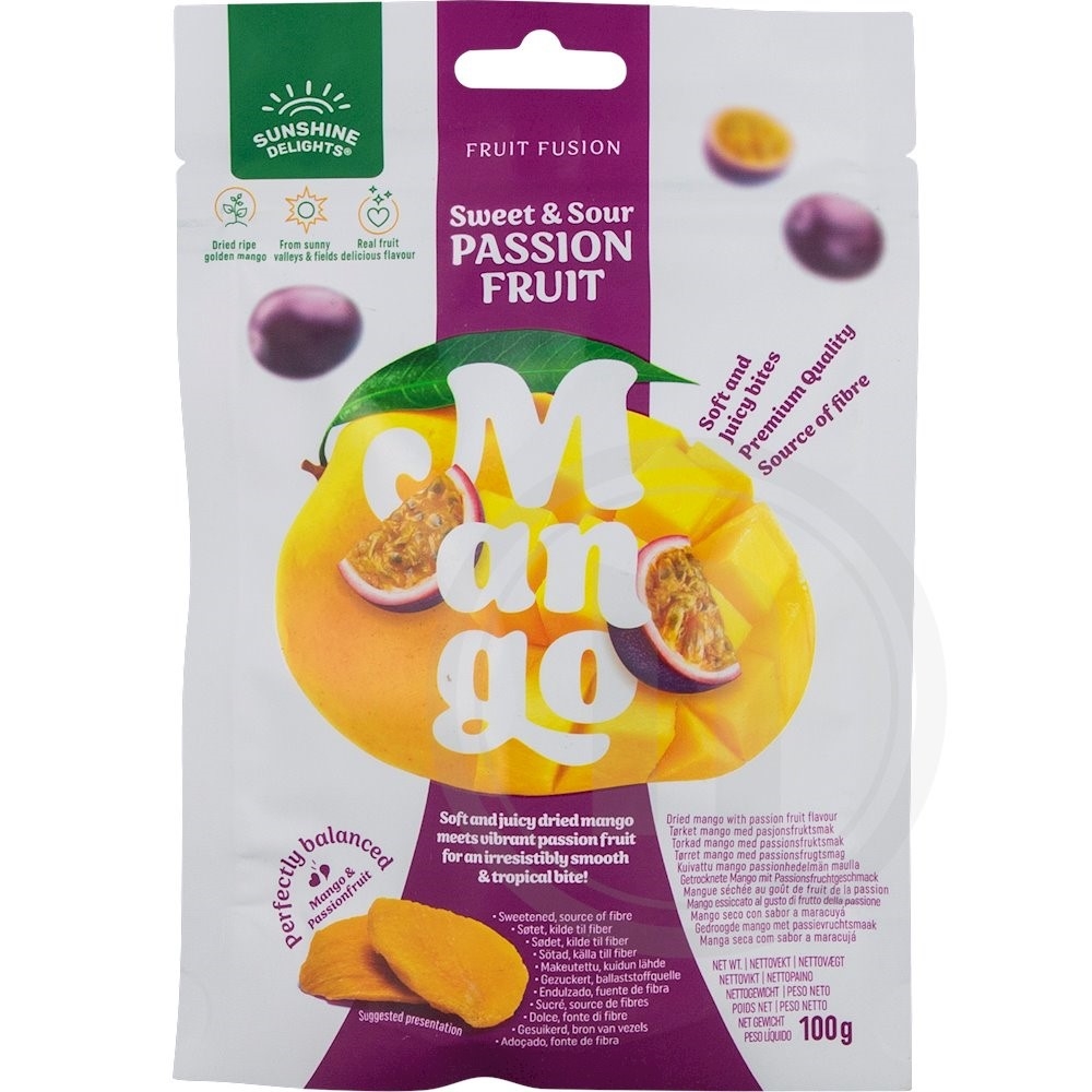 Soltørrede mango m. passion
