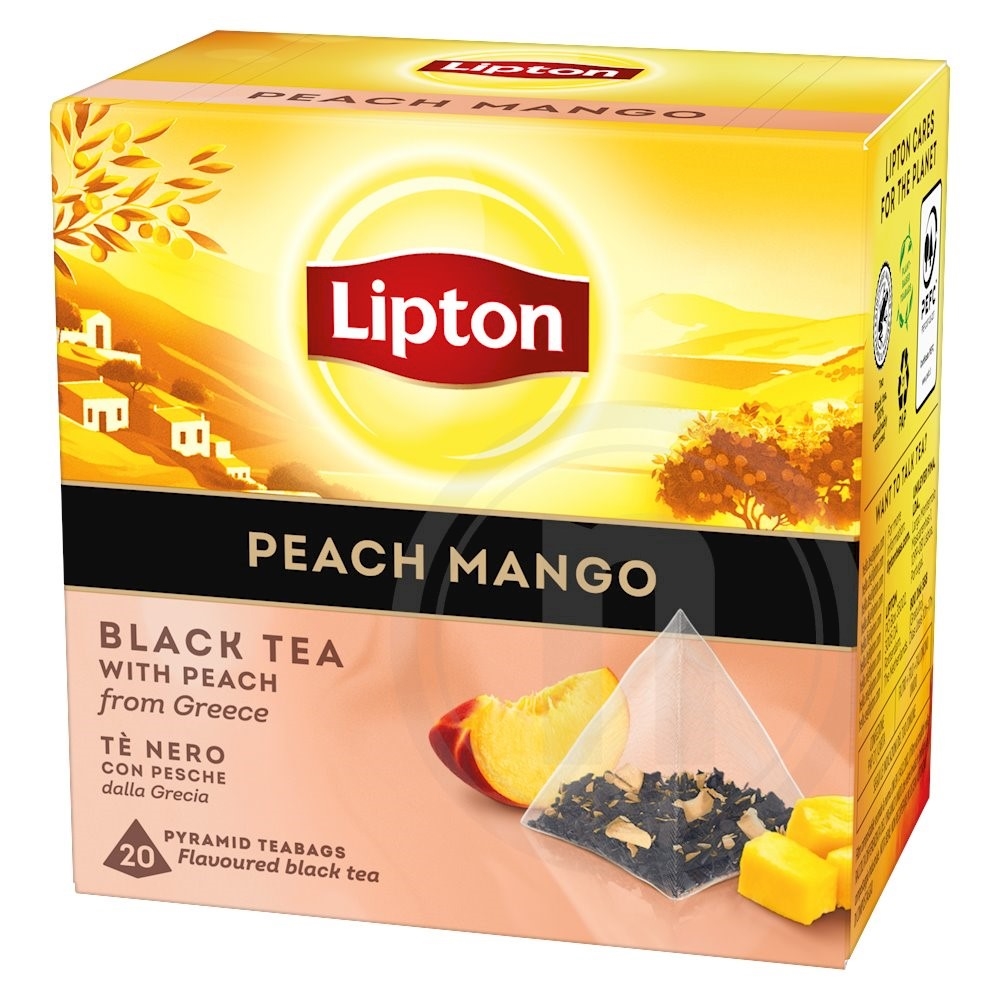 Sort te m. fersken og mango
