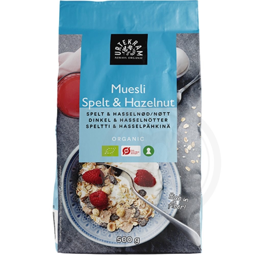 Urtekram Speltmüsli hasselnødder øko.