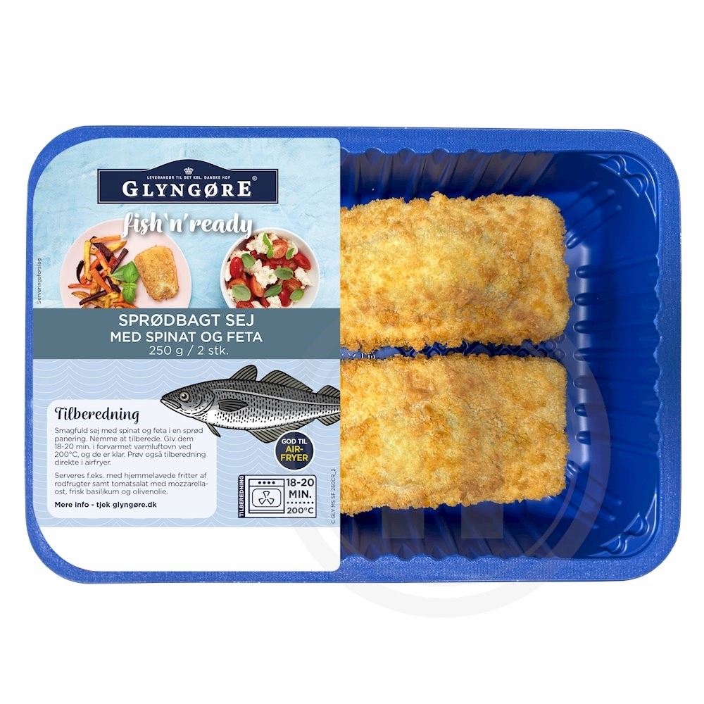 Glyngøre Sprødbagt Sej med Spinat og Feta 250 g