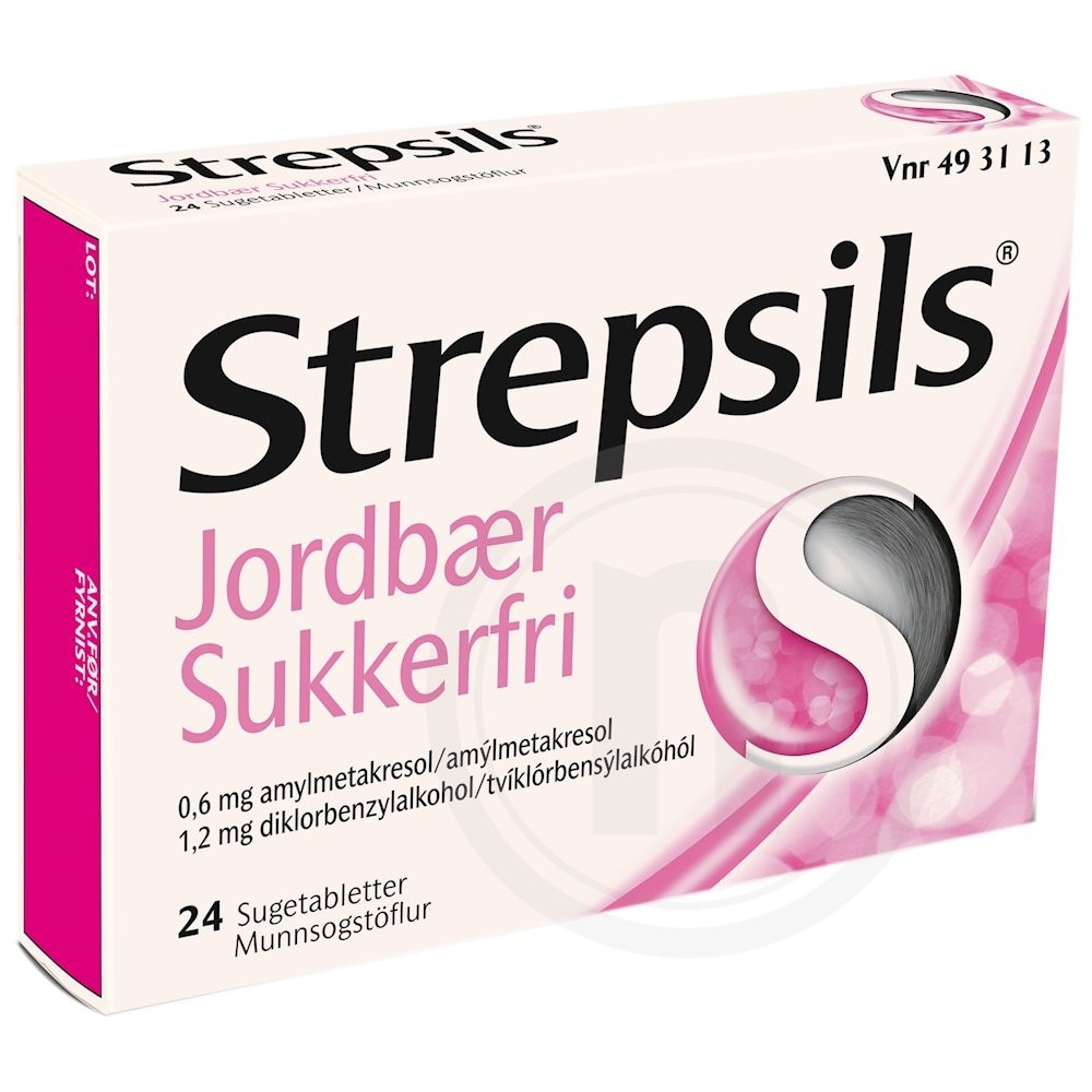 Strepsils jordbær sukkerfri