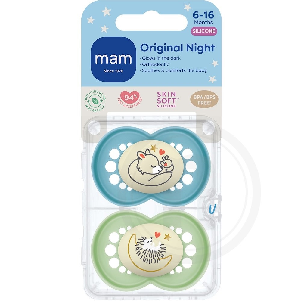MAM Night Sutter 6-16 mdr Blå/Grøn Silikone