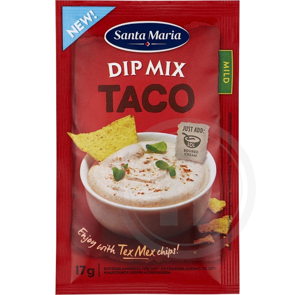 Taco dip mix fra Santa Maria Leveret med