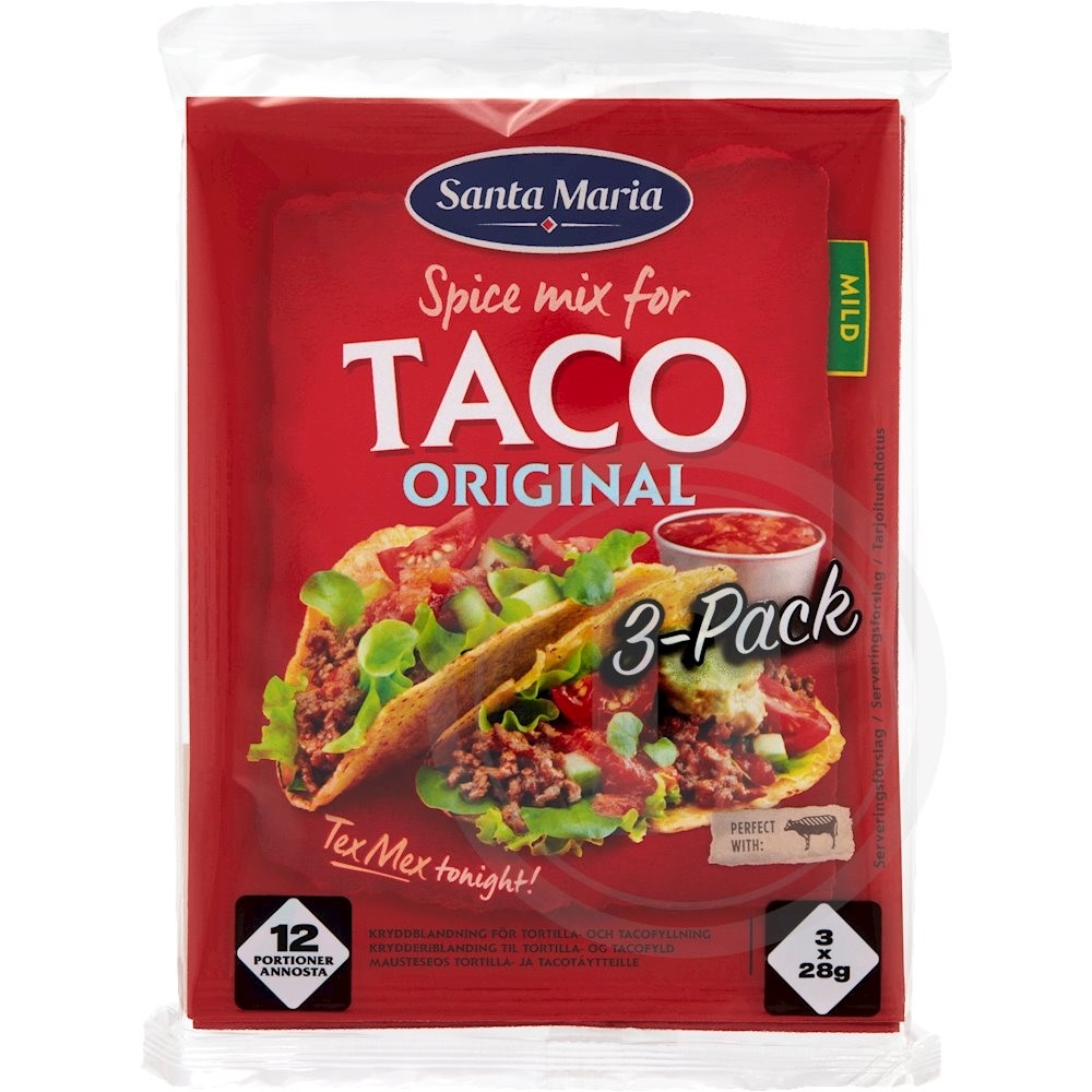 Taco spice mix (mild) fra Santa Maria Leveret med