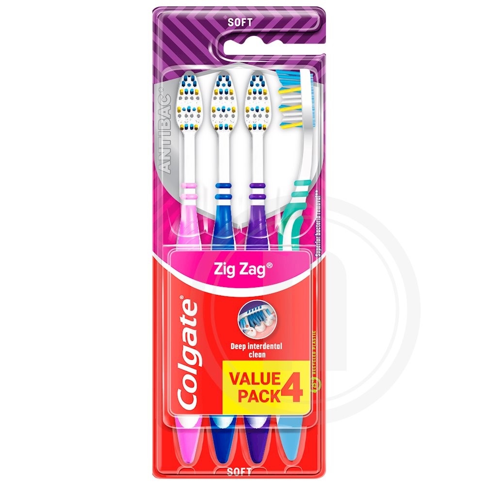Colgate Zig-Zag Tandbørste Antibac blød .