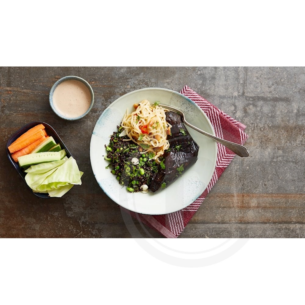 Teriyakiaubergine med Nudler 3 Portioner