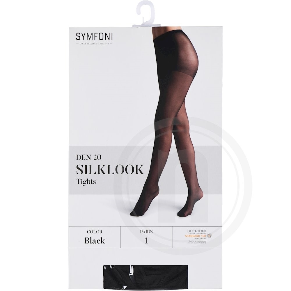 Symfoni Tights Silklook S/M 20 DEN Sort 1 stk