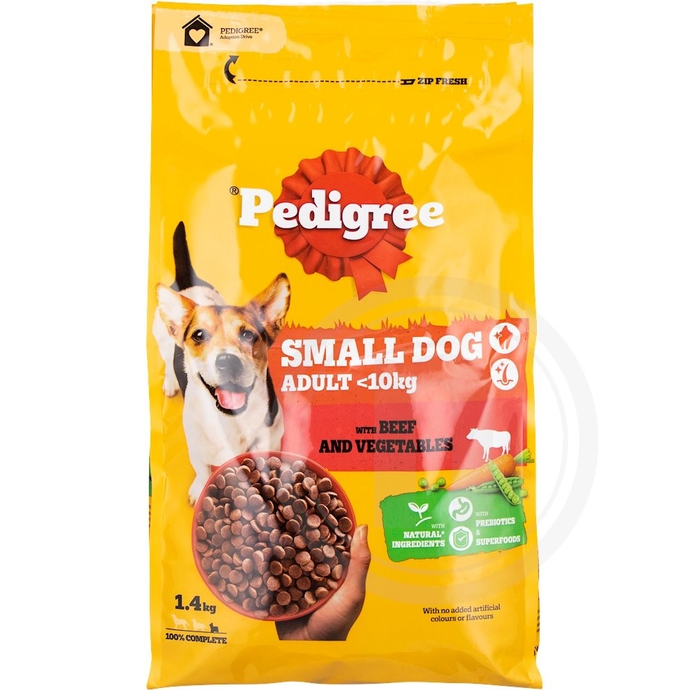 Pedigree Tørfoder Oksekød og Grønt Små Racer