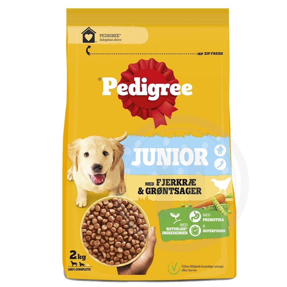 Pedigree Tørfoder Junior med oksekød og grønt