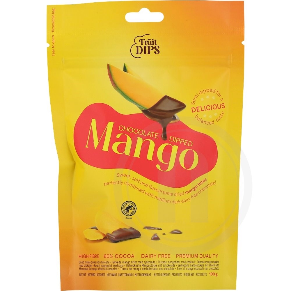 Tørrede mango m. chokolade
