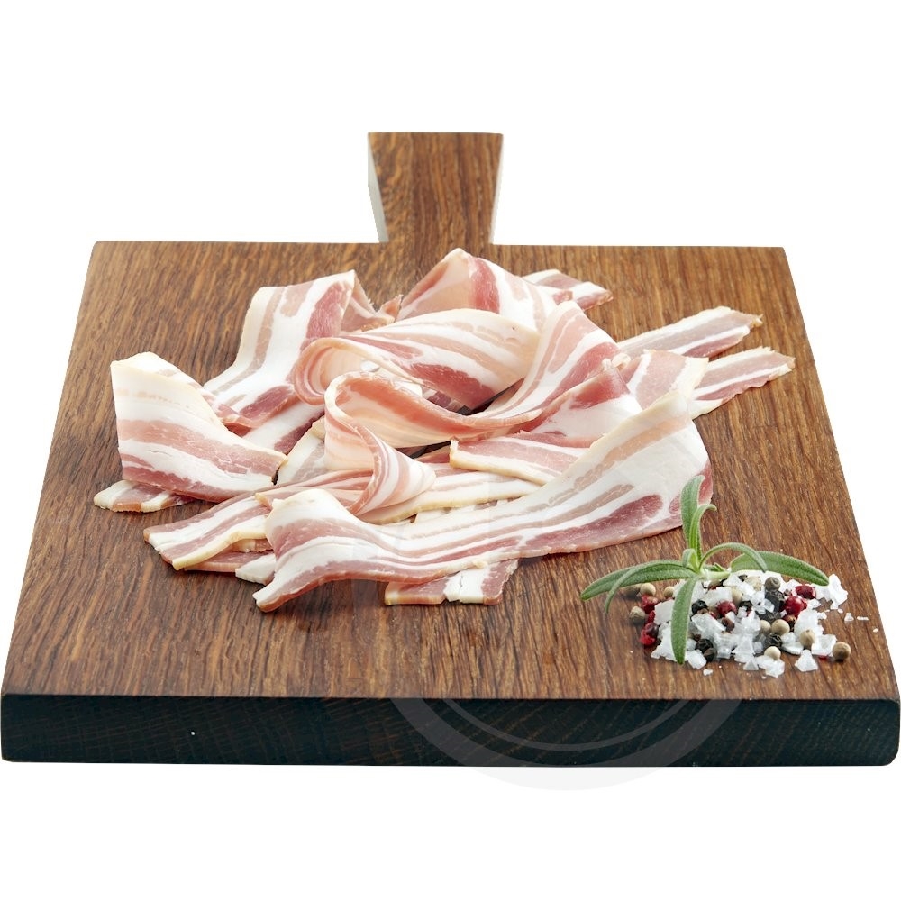 Tørsaltet bacon i skiver