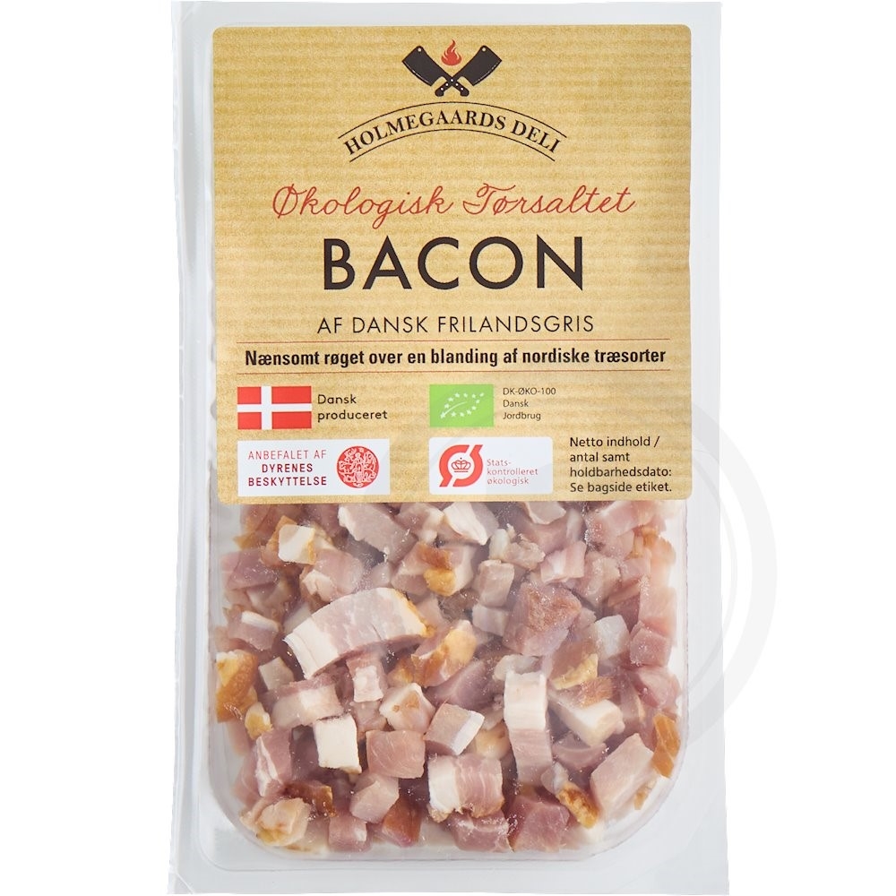 Tørsaltet bacon i tern øko.