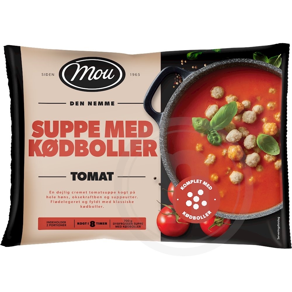 Tomatsuppe m. kødboller