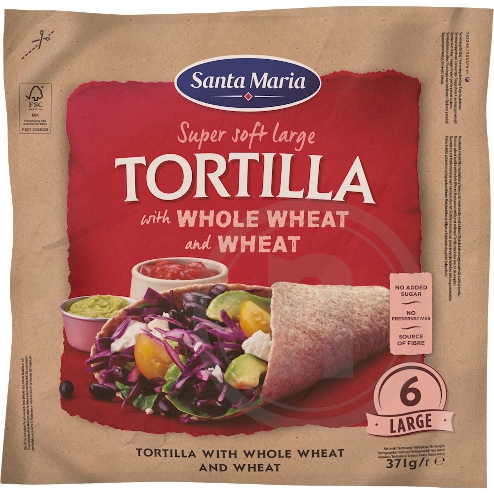 Tortilla fuldkorn 25 cm