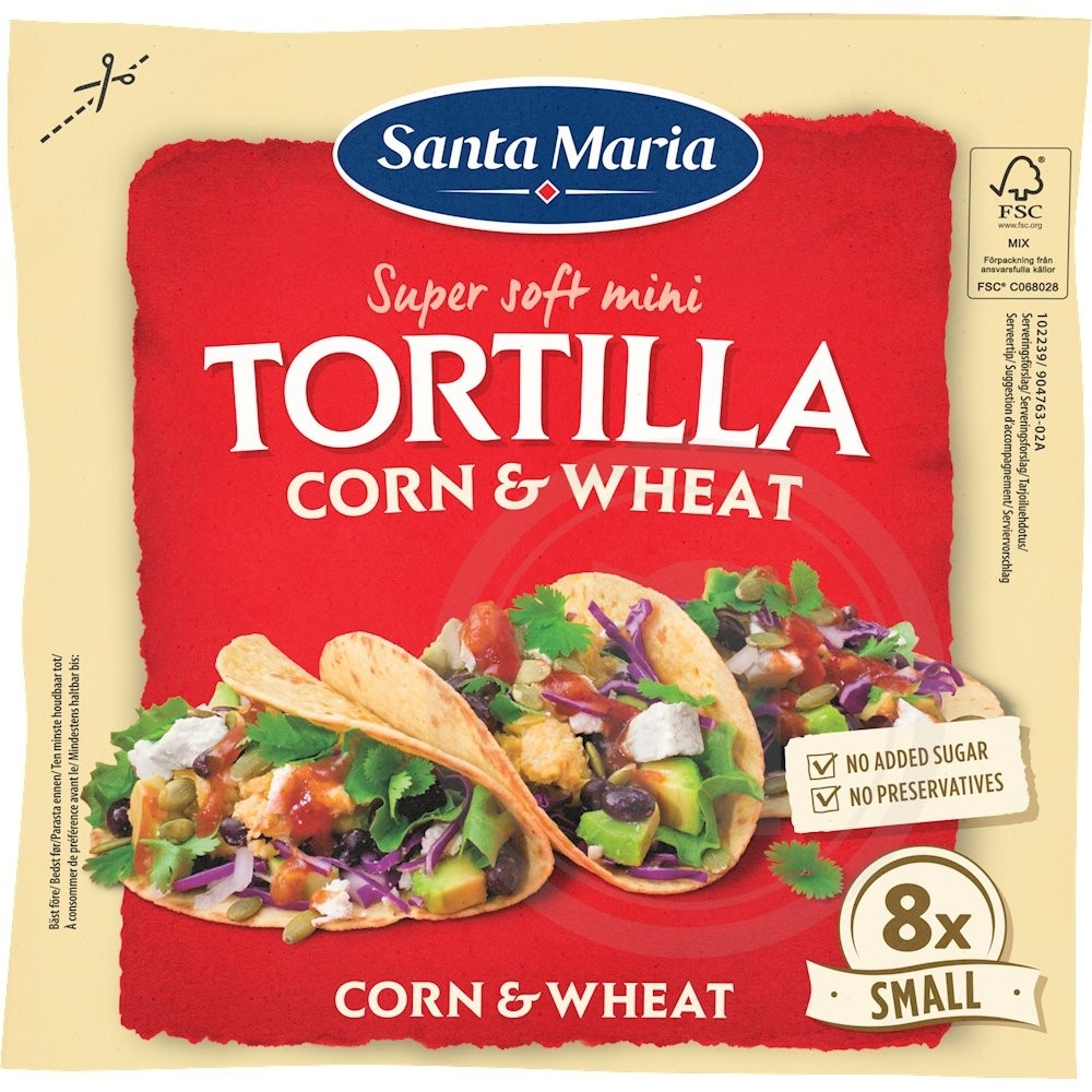 Tortilla majs og hvede 15 cm