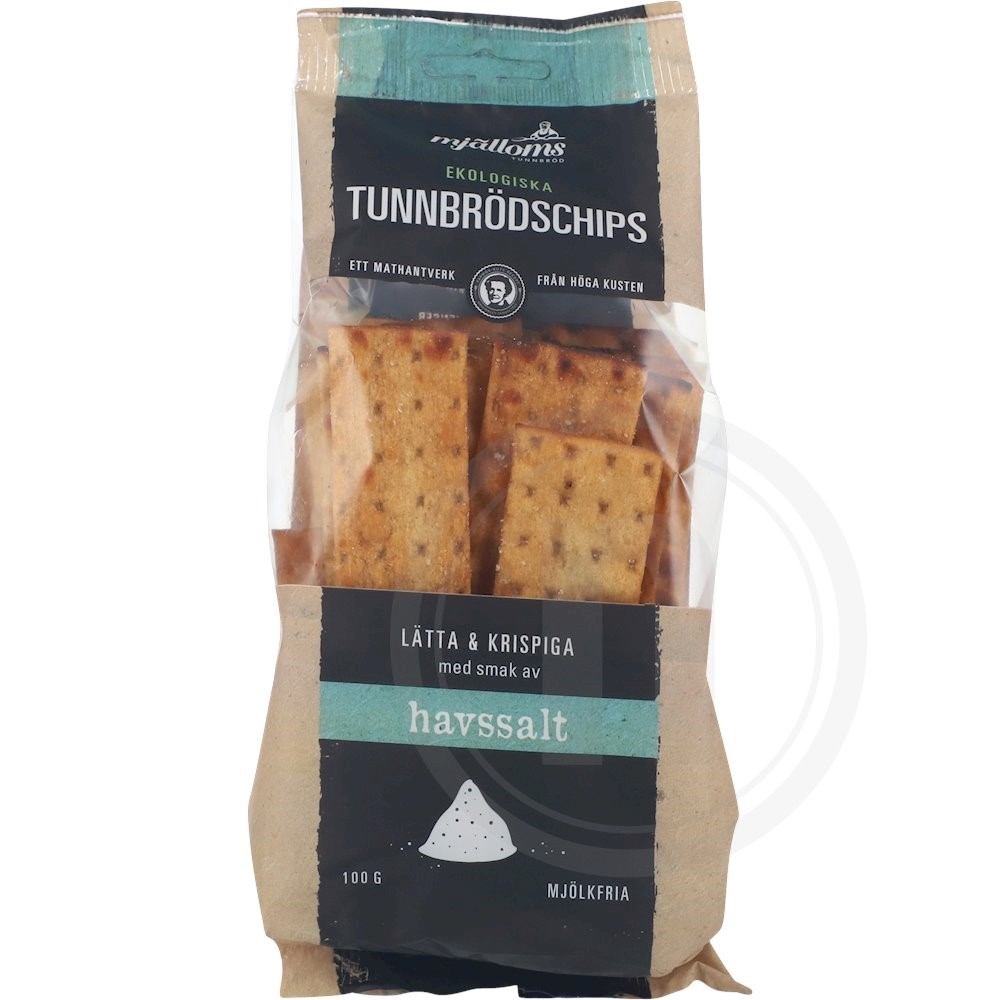 Tyndbrødschips m. havsalt øko.
