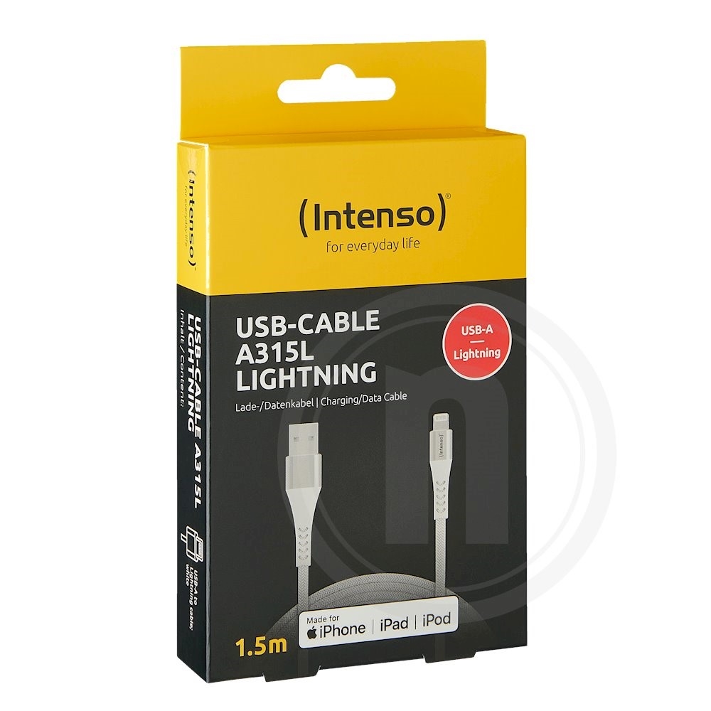 Intenso USB-A til Lightning kabel 1,5 m hvid