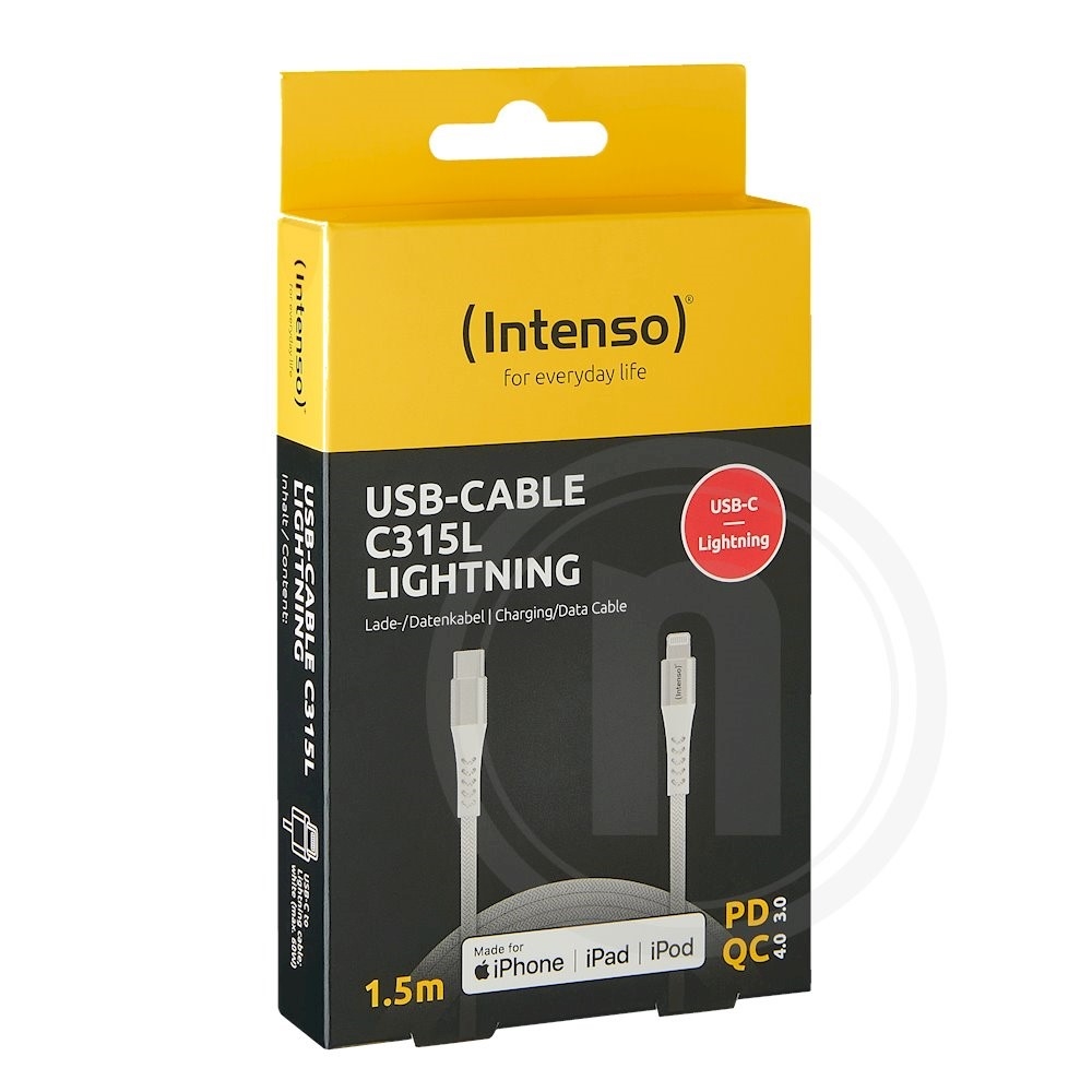 Intenso USB-C til Lightning kabel 1,5 m hvid