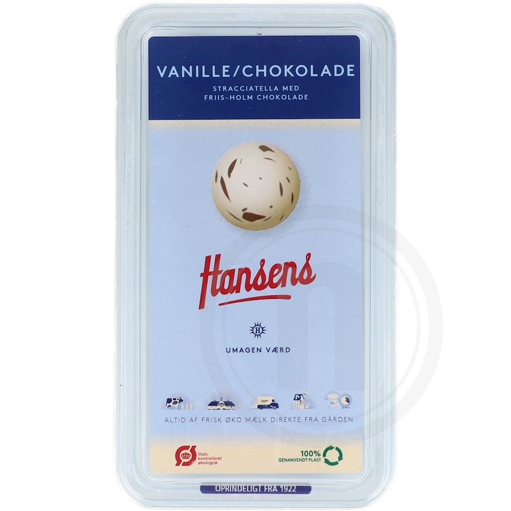 Vaniljeis m. chokostykker øko.