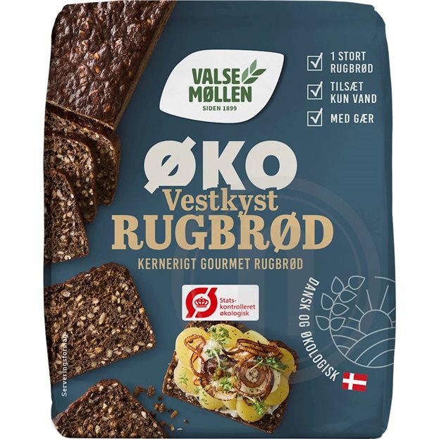 Vestkyst rugbrød øko. fra Valsemøllen – Leveret med nemlig.com