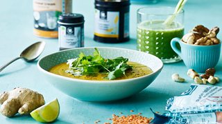 Græskarsuppe med linser