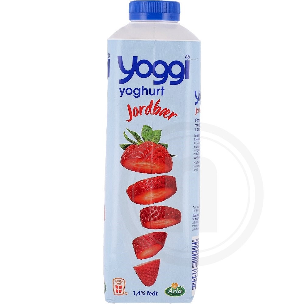 Yoghurt m. jordbær 1,4%