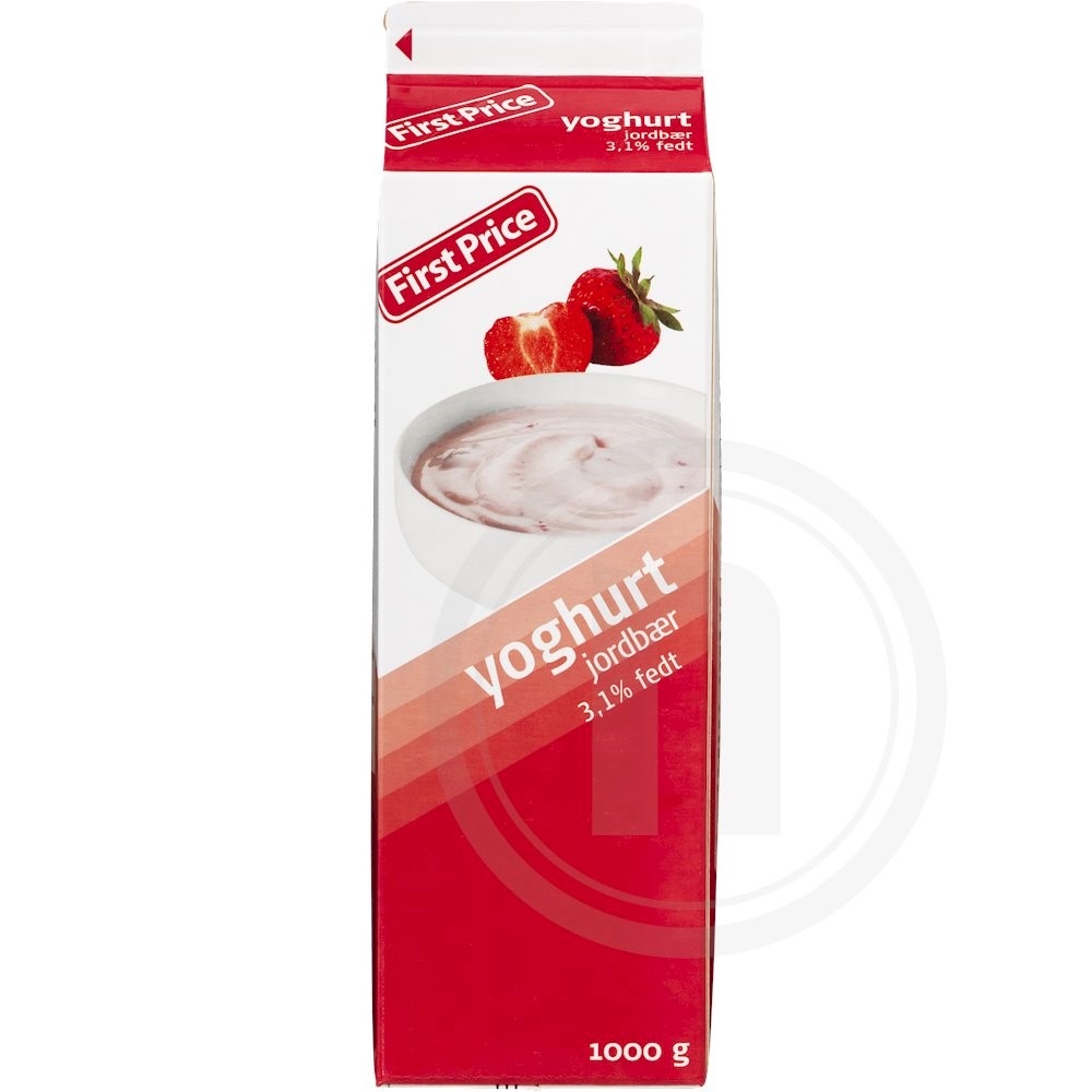 First Price Yoghurt jordbær 3,1%