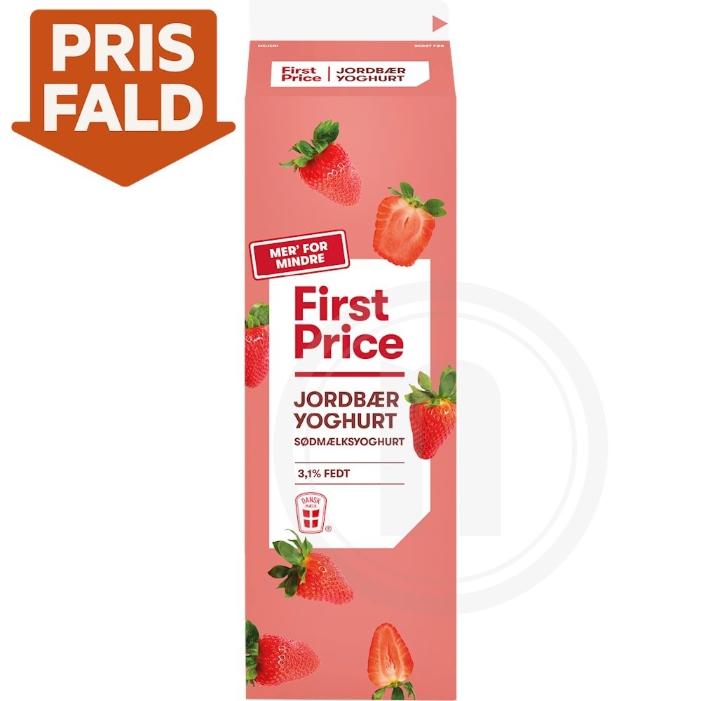 First Price Yoghurt m. jordbær 3,1%