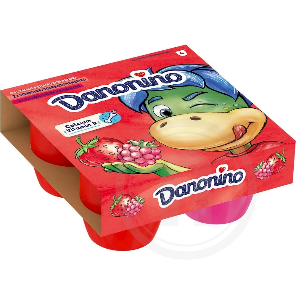 Danonino Yoghurt jordbær og hindbær