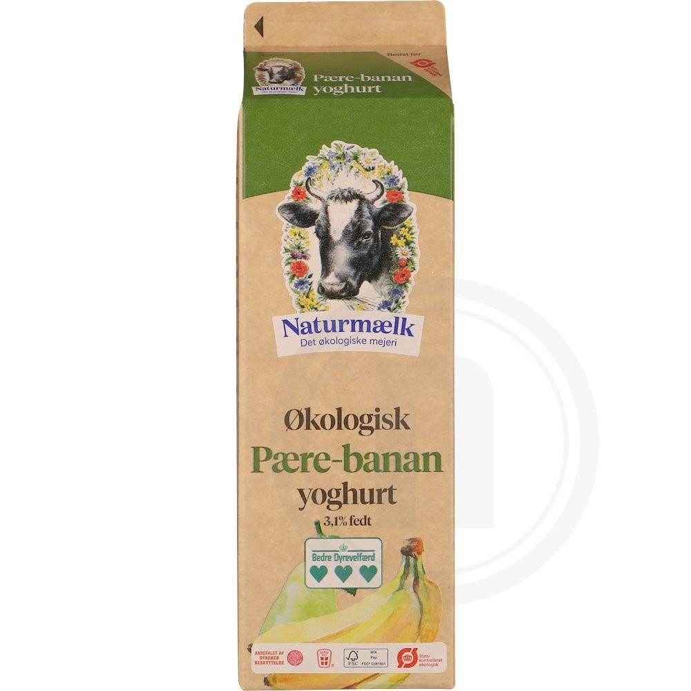 Naturmælk Yoghurt pære og banan økologisk