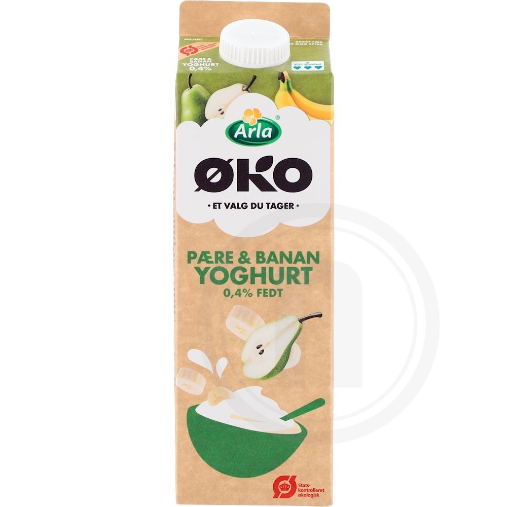 Yoghurt m. pære og banan øko.