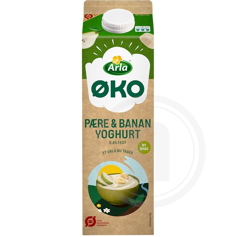 Yoghurt m. pære og banan øko.